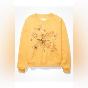 American Eagle Orange Graphic Sweatshirt